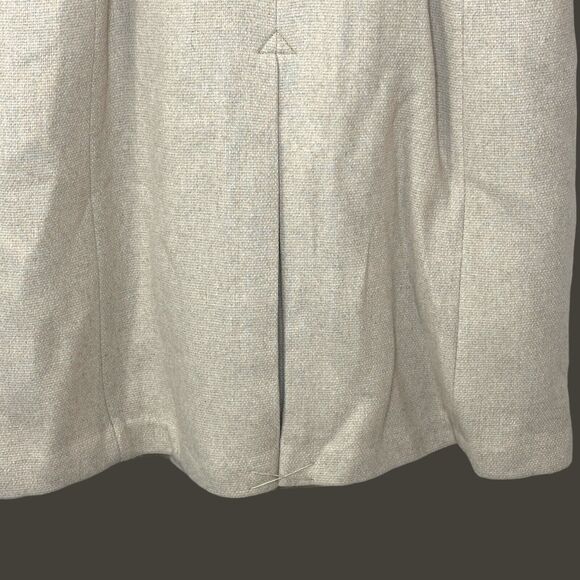 Cole Haan Oversize Belted Basket Weave Wool Wrap Peacoat Oatmeal Women's 10 NWT - Picture 16 of 16